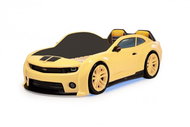 Dětská postel auto Futuka kids EVO CMR + Spodní světlo + Měkké opěradlo ŽLUTÁ - Postel