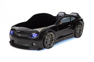 Dětská postel auto Futuka kids EVO CMR + LED světlomety + Spodní světlo + Měkké opěradlo ČERNÁ - Postel