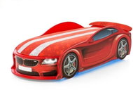 Car Bed UNO F-BMW Red, "S-Alcantara", LED Lights, Lower light, Spoiler - Cot