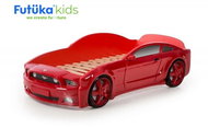 Dětská postel auto Futuka kids LIGHT 3D MG + LED světlomety ČERVENÁ - Postel