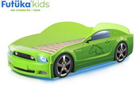 Postel auto LIGHT PLUS  F-Mustang  zelená, LED světla, Spodní světlo - Postel