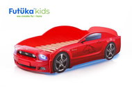 Postel auto LIGHT PLUS  F-Mustang  červená, LED světla, Spodní světlo - Postel