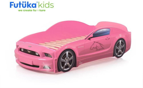 Postel auto LIGHT PLUS  F-Mustang  růžová, LED světla - Postel - Main image
