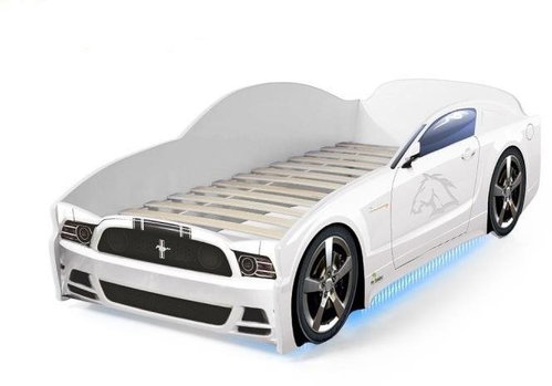 Postel auto LIGHT  F-Mustang  bílá, Spodní světlo - Postel - Main image