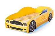 Postel auto LIGHT  F-Mustang  žlutá, Spodní světlo - Postel