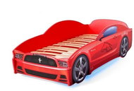 Postel auto LIGHT  F-Mustang  červená, Spodní světlo - Postel