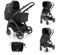 Stroller Lorelli CALIFORNIA (3-in-1) + Carrycot + Stroller Bag BLACK MARBLE - Baby Buggy