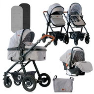 Stroller Lorelli ALEXA (3-in-1) + Carrycot + Stroller Bag DARK GREY LIGHTHOUSE - Baby Buggy