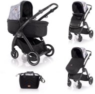 Stroller Lorelli CALIFORNIA (3in1) + Carrycot + Stroller Bag GREY MARBLE - Baby Buggy