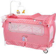 Travel cot and playpen 2in1 Lorelli SLEEP'N'DREAM PLUS PINK HIPPO - Travel Bed
