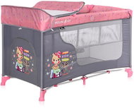Travel cot and playpen 2in1 Lorelli MOONLIGHT PINK TRAVELLING - Travel Bed