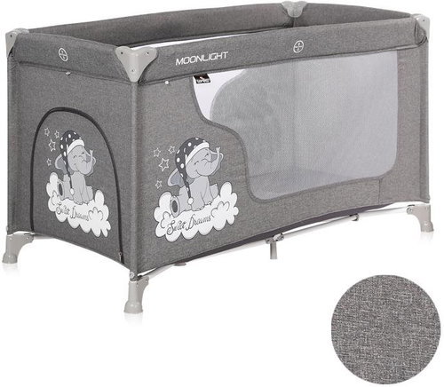 Travel cot Lorelli MOONLIGHT 1 layer GREY LUXE - Travel Bed - Main image