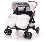 Stroller for Twins Lorelli TWIN + Carrycot + Stroller Bag GREY&BLACK CROSS - Baby Buggy