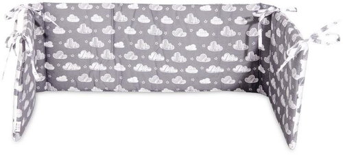 Lorelli RANFORCE CLOUDS GRAY crib mantle - Crib Bumper - Main image