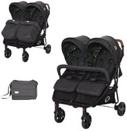 Stroller for Twins Lorelli DUO + Carrycot + Stroller Bag BLACK CIRCLES - Baby Buggy