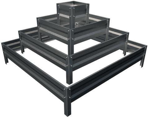 Primaterra Vyvýšený záhon Square Metal pozinkovaný, třípatrový - Vyvýšený záhon - Main image