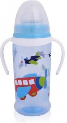 Lorelli cup with soft drinker and ears 350 ML BLUE AIRPLANES - Baby cup - Main image