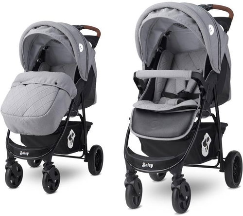 Stroller Lorelli DAISY + Carrycot COOL GREY - Baby Buggy - Main image