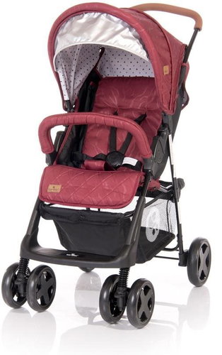 Stroller Lorelli TERRA RED&BLACK DOTS - Baby Buggy - Main image