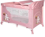 Travel cot and playpen 2in1 Lorelli MOONLIGHT BEIGE ROSE RABBITS - Travel Bed