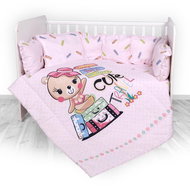 5-Piece Crib Set - 4 Mantinel Lorelli RANFORCE PINK TRAVELING - Crib Bumper