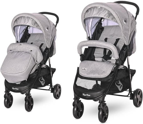 Stroller Lorelli MARTINA + Carrycot COOL GREY - Baby Buggy - Main image