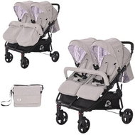 Stroller for Twins Lorelli DUO + Carrycot + Stroller Bag GREY DOTS - Baby Buggy