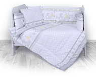 5-Piece Crib Set - 4 Mantinel Lorelli RANFORCE ELEPHANTS GRAY - Crib Bumper