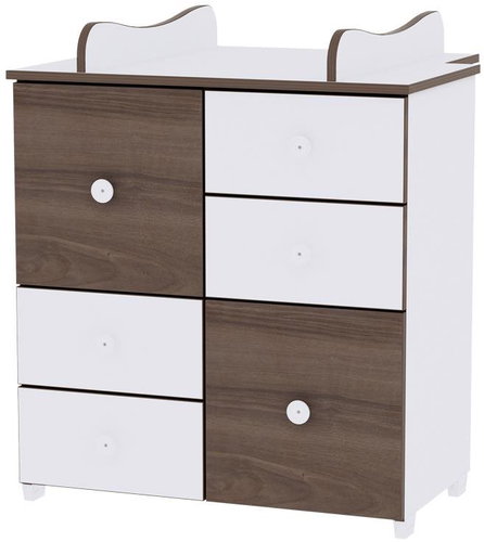 Dětská skříňka Lorelli NEW COLOUR WHITE/WALNUT - Skříňka - Main image
