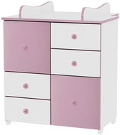 Dětská skříňka Lorelli COLOUR WHITE/PINK - Skříňka