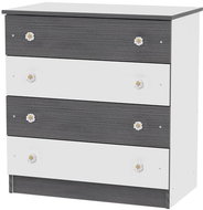 Dětská komoda Lorelli NEW WHITE/GRAPHITE - Komoda