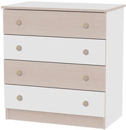 Dětská komoda Lorelli NEW WHITE/OAK - Komoda