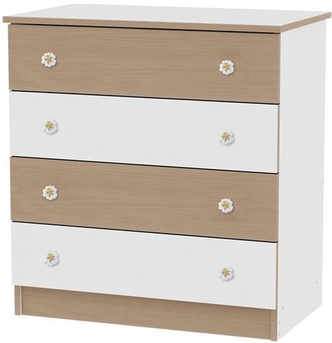 Dětská komoda Lorelli NEW WHITE/BEECH - Komoda - Main image