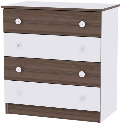Dětská komoda Lorelli NEW WHITE/WALNUT - Komoda - Main image