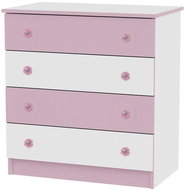 Dětská komoda Lorelli NEW  WHITE&PINK - Komoda
