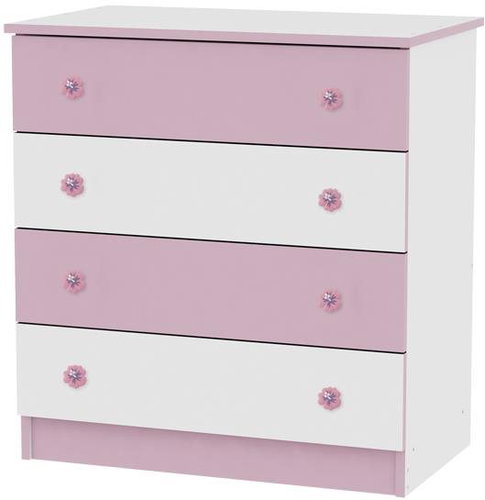Dětská komoda Lorelli NEW  WHITE&PINK - Komoda - Main image