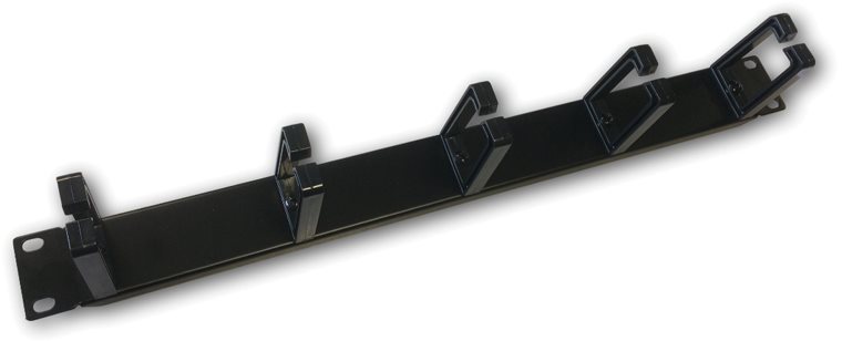 Datacom 19” rögzítő panel 1U 5× műanyag fogantyú, 3 × 6cm, fekete