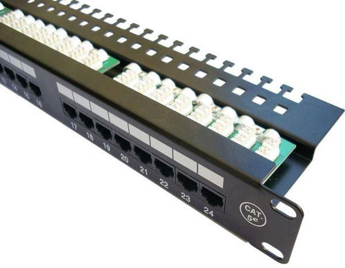 Datacom Patch panel 19" UTP 24 port CAT5E LSA 1U BK (3x8p)hor.zářez - Patch panel - Hlavní obrázek