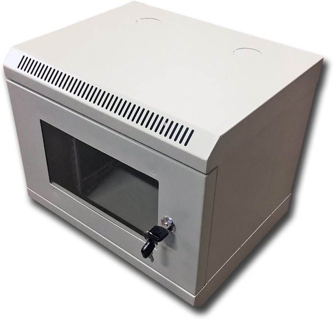 Datacom 10" 6U / 280mm, üvegajtós, szürke