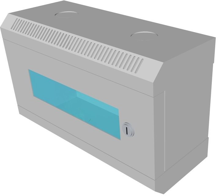 Datacom 10" 4U / 140mm, üvegajtós, szürke