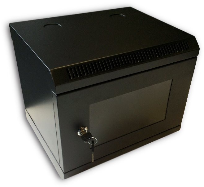 Datacom 10" 6U / 280mm, üvegajtós, fekete
