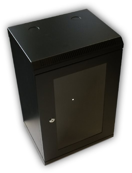 Datacom 10" 12U / 280mm, üvegajtós, fekete