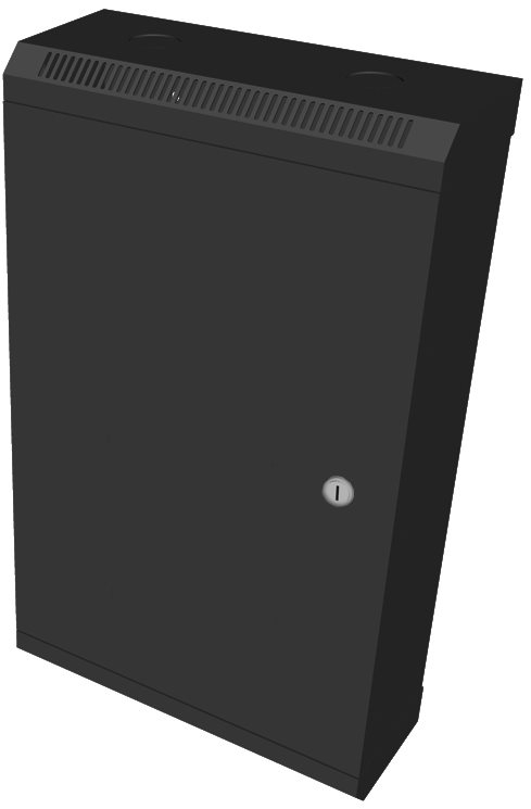 Datacom 10" 12U / 140mm, fémlemez, fekete