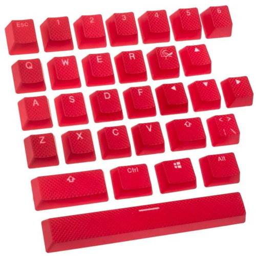 Ducky Rubber Keycap Set, 31 keys, Double-Shot Backlight - red - Replacement Keys - Main image