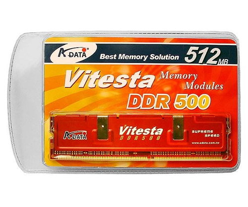 512MB DDR 500MHz PC4000 ADATA Vitesta RETAIL BOX - - - Hauptbild