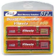512MB (KIT 2x256MB) DDR 500MHz PC4000 ADATA Vitesta RETAIL BOX - vhodné pro DualChannel - -