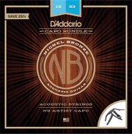 D'Addario NB1253-CP10 Nickel Bronze Acoustic Light NS Artist Capo - Strings