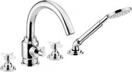 DEANTE Temisto chrome - Bathroom mixer, 4-hole, with shower set BQT_014D - Tap