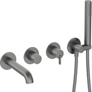 DEANTE Silia bath mixer, 4-hole, concealed installation, titanium (BQS_D18P) - Tap