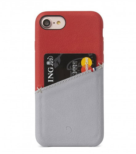 Decoded Leather Back Cover Red / Gray iPhone 8/7 / 6s - Phone Cover - Main image